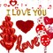 110PCS Valentine's Day Balloons with 1000 Pcs Silk Rose (Red) 12 x 10 x 0.5 inches